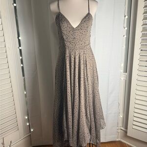 Mia Joy Tan and Brown Midi Sundress with Sweetheart Neckline